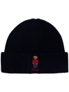 POLO RALPH LAUREN EMBROIDERED BEAR LOGO BEANIE HAT