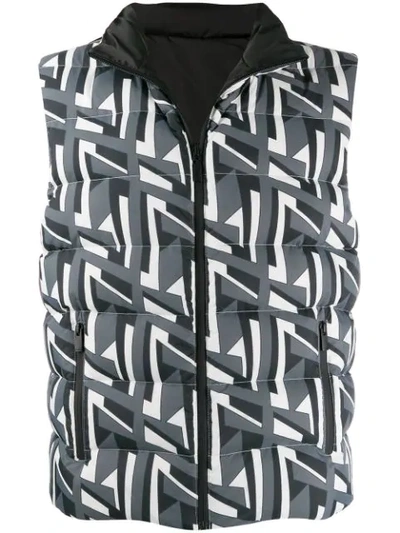 Fendi Reversible Quilted Shell Down Gilet In Grey