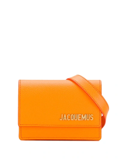Jacquemus Logo Plaque Belt Bag In Orange