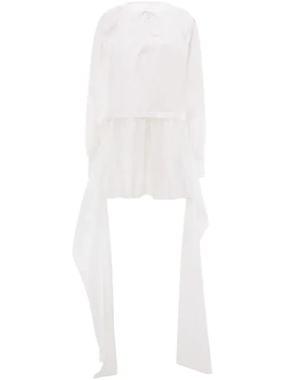 Jw Anderson Tab Details A-line Dress In White