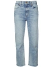 ALICE AND OLIVIA HIGH RISE CROPPED JEANS