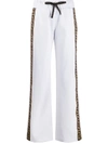 Fendi Ff Motif Stripe Track Pants In White