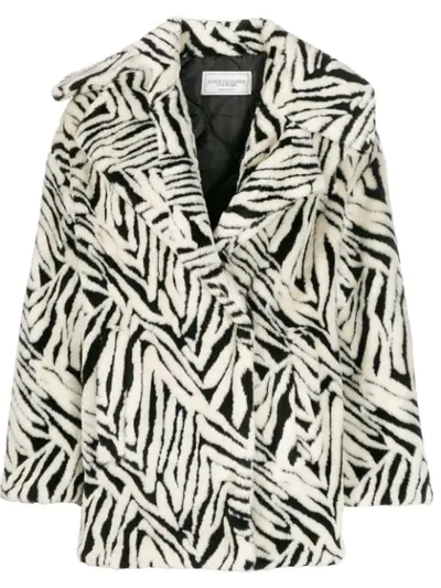 Forte Dei Marmi Couture Abstract Pattern Wide-lapel Coat In White