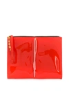 Marni Patent Clutch Bag In Red