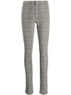 CHLOÉ CHECKED ZIP-DETAIL TROUSERS