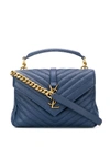 Saint Laurent College Medium Leather Bag In Blue