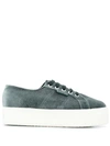 SUPERGA VELVET CHUNKY SOLE SNEAKERS