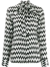 HAIDER ACKERMANN ZIG-ZAG PUSSYBOW BLOUSE