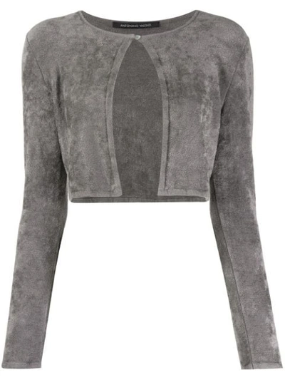 Antonino Valenti Cropped Long-sleeve Cardigan In Grey