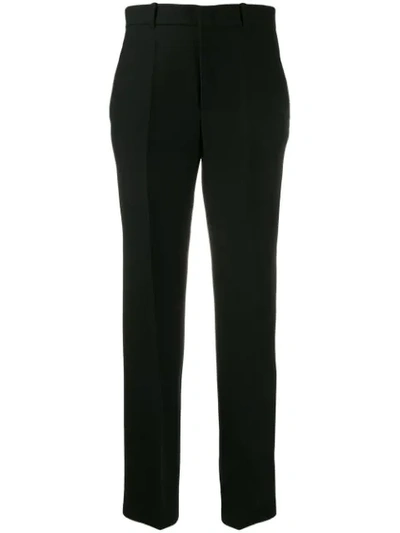 Gucci Straight Leg Wool & Silk Cady Crepe Trousers In Black