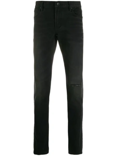 John Varvatos Ripped Detail Trousers In Black