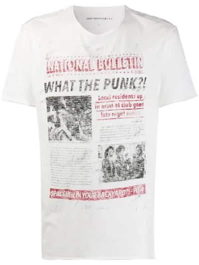 John Varvatos Men's Punk Paper Graphic T-shirt In White