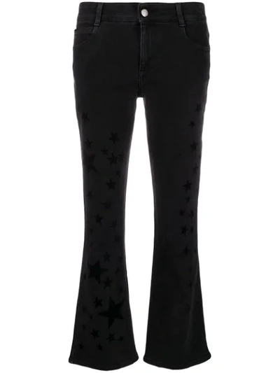 Stella Mccartney Star Print Kick-flare Jeans In Black