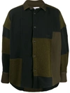 Ambush Patchwork Fleece Jacket In Green ,blue