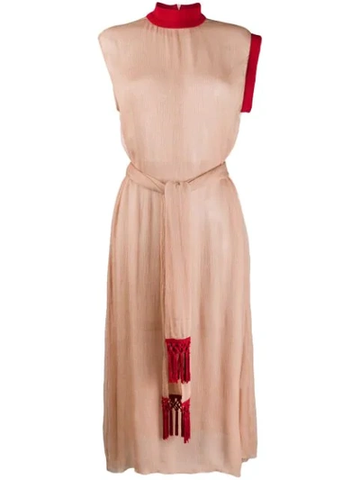 Atu Body Couture Colour-block Midi Dress In Brown