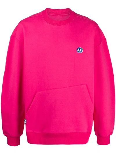 Ader Error Ae Logo-patch Sweatshirt In Pink