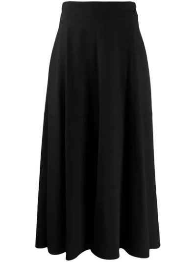 Federica Tosi Plain Midi A-line Skirt In Black