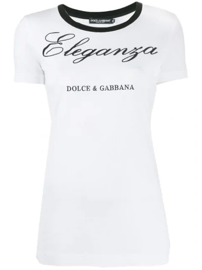 Dolce & Gabbana Short-sleeved Jersey T-shirt With Embroidery In White