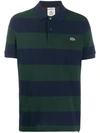 LACOSTE LIVE EMBROIDERED LOGO STRIPED POLO SHIRT