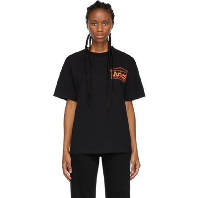 Aries Printed Cotton-jersey T-shirt In Black