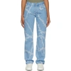 ARIES ARIES BLUE LILLY CHAIN PRINT JEANS