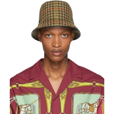 Gucci Brown Check Wool Bucket Hat