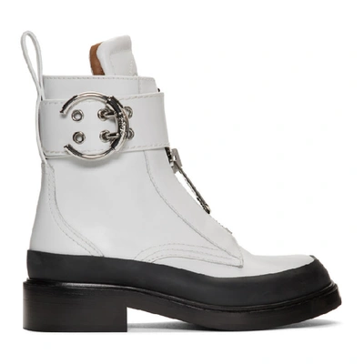 Chloé Roy Leather Ankle Boots In White