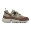 CHLOÉ CHLOE GREY AND BROWN SONNIE SNEAKERS