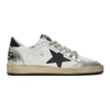 GOLDEN GOOSE GOLDEN GOOSE WHITE AND SILVER BALL STAR SNEAKERS