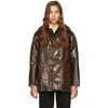 KASSL EDITIONS REVERSIBLE BROWN LACQUER SHEEPSKIN COAT