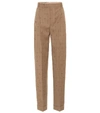 GUCCI GG STRIPED WOOL AND SILK trousers,P00416010