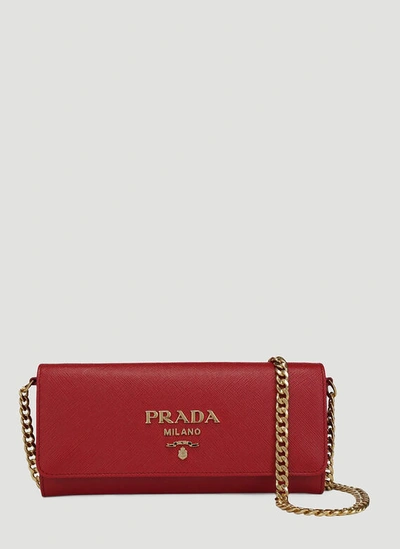Prada Saffiano Lux Handbag In Fuoco