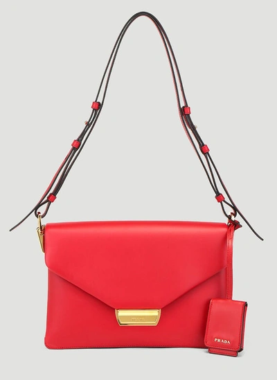 Prada Pattina Shoulder Bag In Red