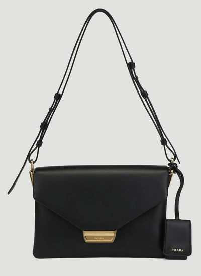 Prada Pattina Shoulder Bag In Black