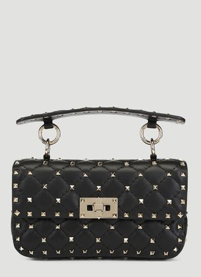 Valentino Garavani Small Rockstud Spike Handbag In Black