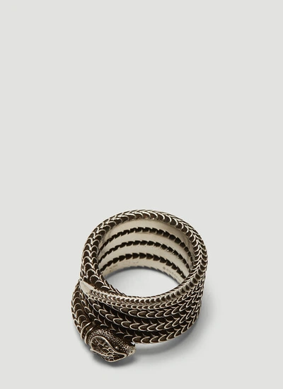 Gucci Garden Snake Ring In Silver