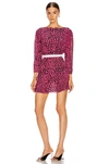 Rixo London Kyla Leopard-print Silk Minidress In Pink