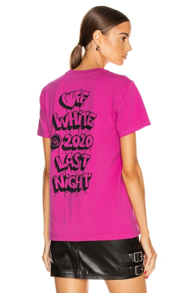 Off-white Markers Casual Tee In Fuchsia & Black