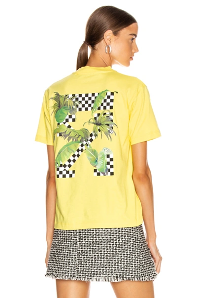 Off-white Printed Cotton Jersey T-shirt In Yellow