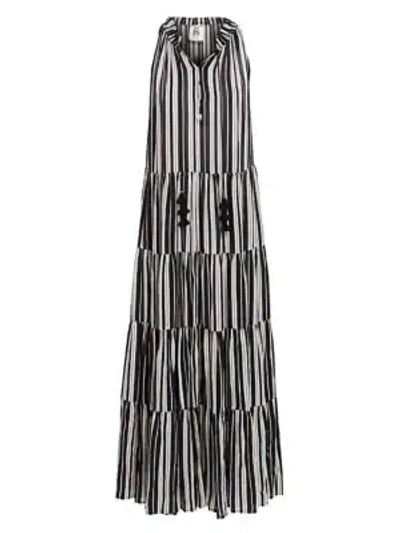 Figue Bohemian Rhapsody Betty Stripe Maxi Dress In Black