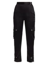 Simkhai Carolina Structured Sateen Utility Pants In Black