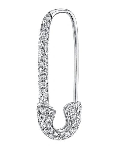 Anita Ko 18k White Gold Diamond Safety Pin Earring (single)