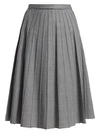 MICHAEL KORS Stretch Virgin Wool Pleated Midi Skirt