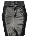 Isabel Marant Amel Ribbed Knit-trimmed Coated-silk Mini Skirt In Black