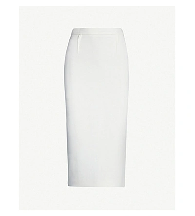 Roland Mouret Arreton Wool-crêpe Pencil Skirt In White