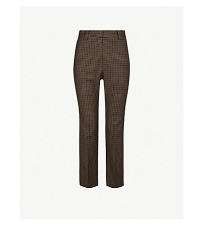 Sandro Staino Checked Stretch-woven Trousers In Multi Colour