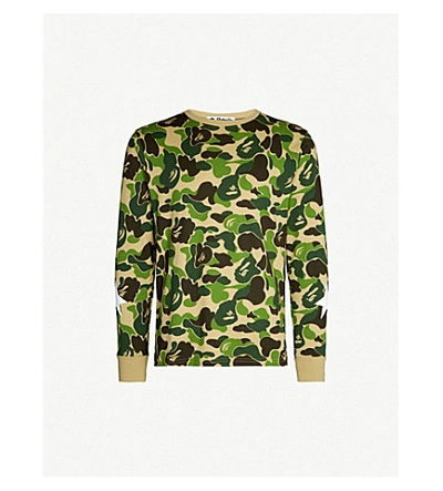 A Bathing Ape Camouflage-print Cotton-jersey Top In Green