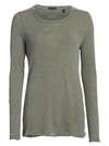 Atm Anthony Thomas Melillo Destroyed Wash Long-sleeve Slub Jersey Tee In Olive