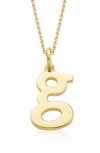 Monica Vinader Alphabet Pendant In Gold- G