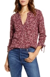 LUCKY BRAND VINE PRINT TIE CUFF TOP,7W64951